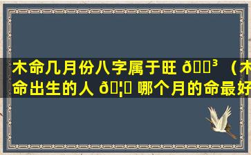 木命几月份八字属于旺 🐳 （木命出生的人 🦄 哪个月的命最好）